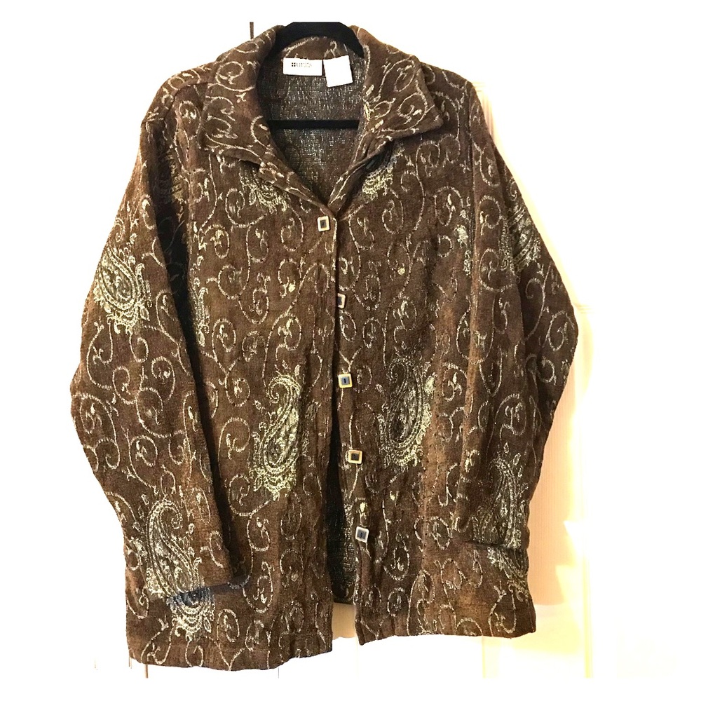 Units Woman 2x green tapestry and beaded jacket